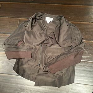 Bcbg asymmetrical green jacket